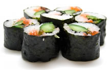 Nori is so healthy and here it is wrapped around sushi